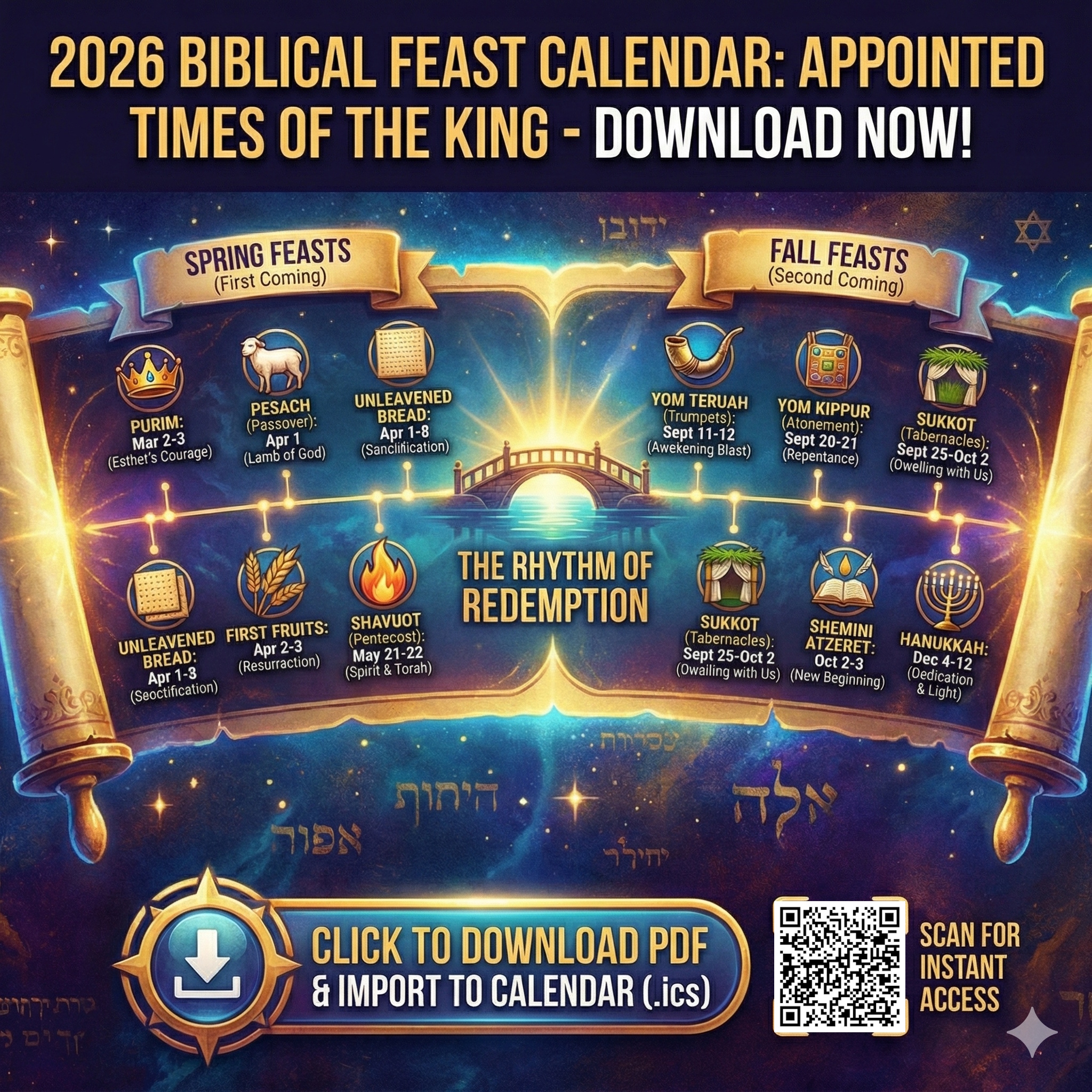 2026 Biblical Feast Calendar: Appointed Times of the King - Download Now
